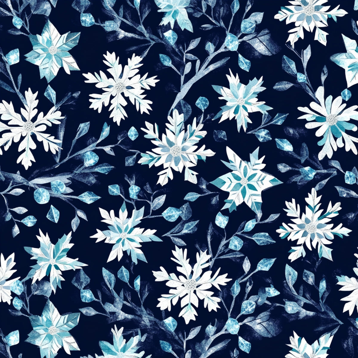 Winter Botanical Pattern 15 Quilting Cotton Fabric
