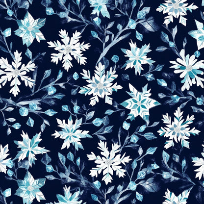 Winter Botanical Pattern 15 Quilting Cotton Fabric