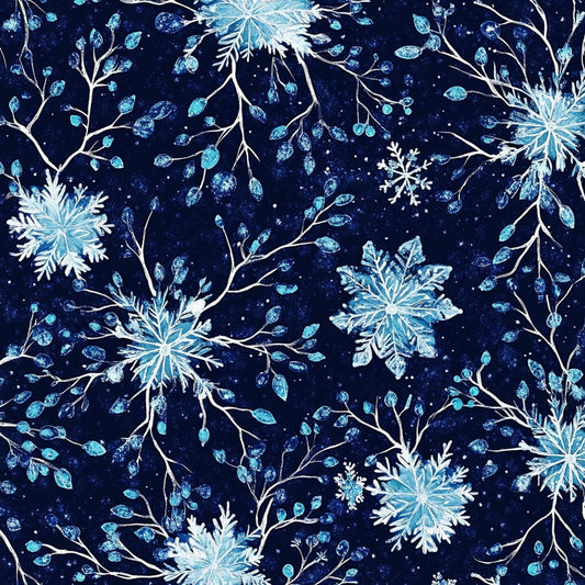 Winter Botanical Pattern 16 Quilting Cotton Fabric