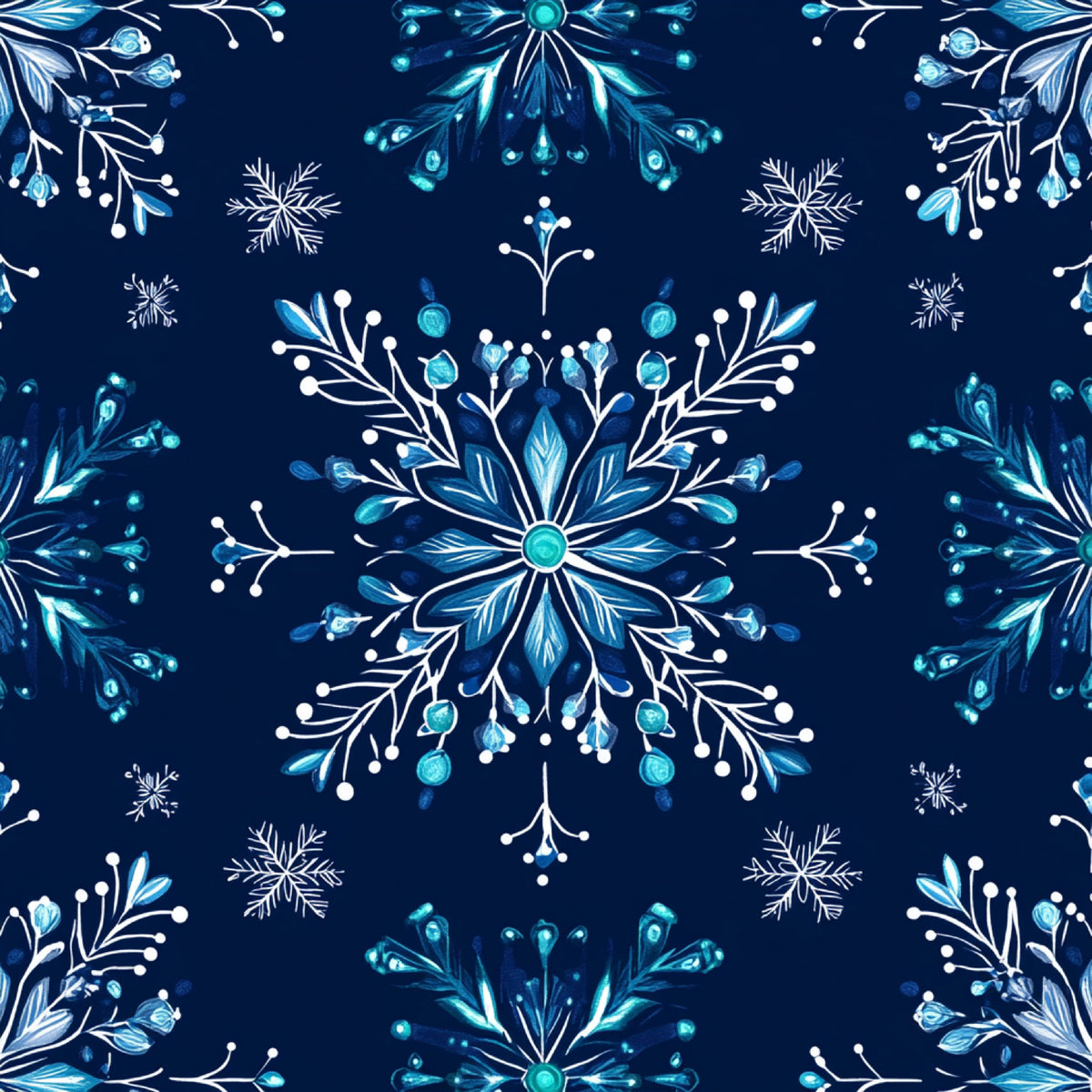 Winter Botanical Pattern 17 Quilting Cotton Fabric