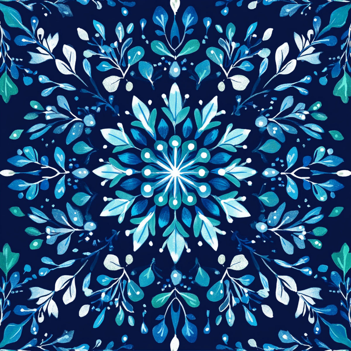 Winter Botanical Pattern 18 Quilting Cotton Fabric