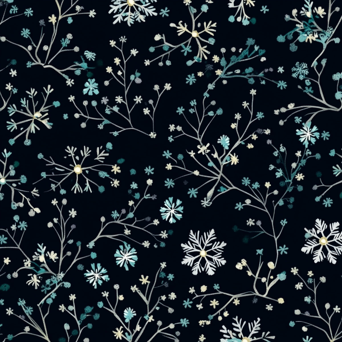 Winter Botanical Pattern 19 Quilting Cotton Fabric