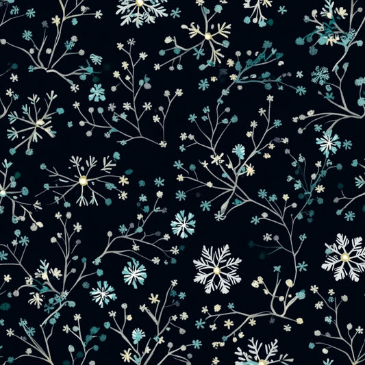 Winter Botanical Pattern 19 Quilting Cotton Fabric