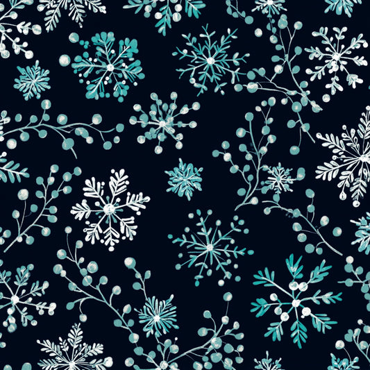 Winter Botanical Pattern 20 Quilting Cotton Fabric