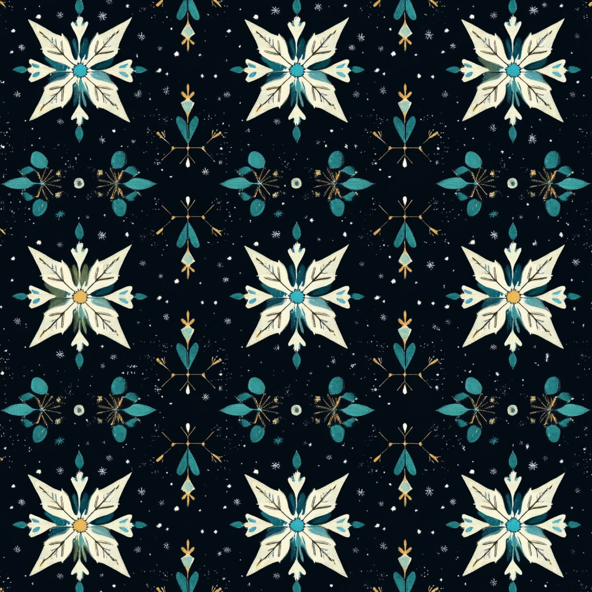 Winter Botanical Pattern 3 Quilting Cotton Fabric