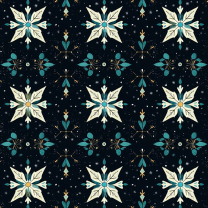 Winter Botanical Pattern 3 Quilting Cotton Fabric