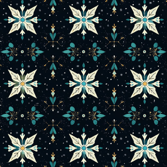 Winter Botanical Pattern 3 Quilting Cotton Fabric