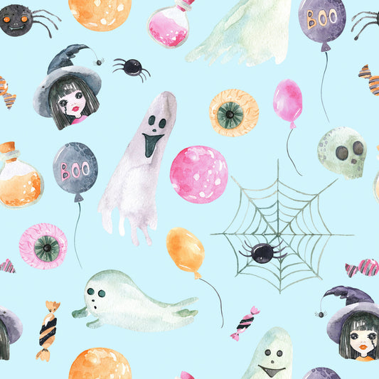 Witch And Broomstick Magic Pattern 16 Quilting Cotton Fabric