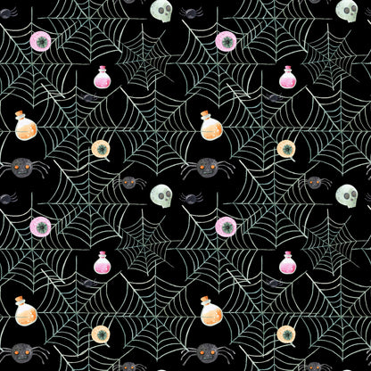 Witch And Broomstick Magic Pattern 17 Quilting Cotton Fabric