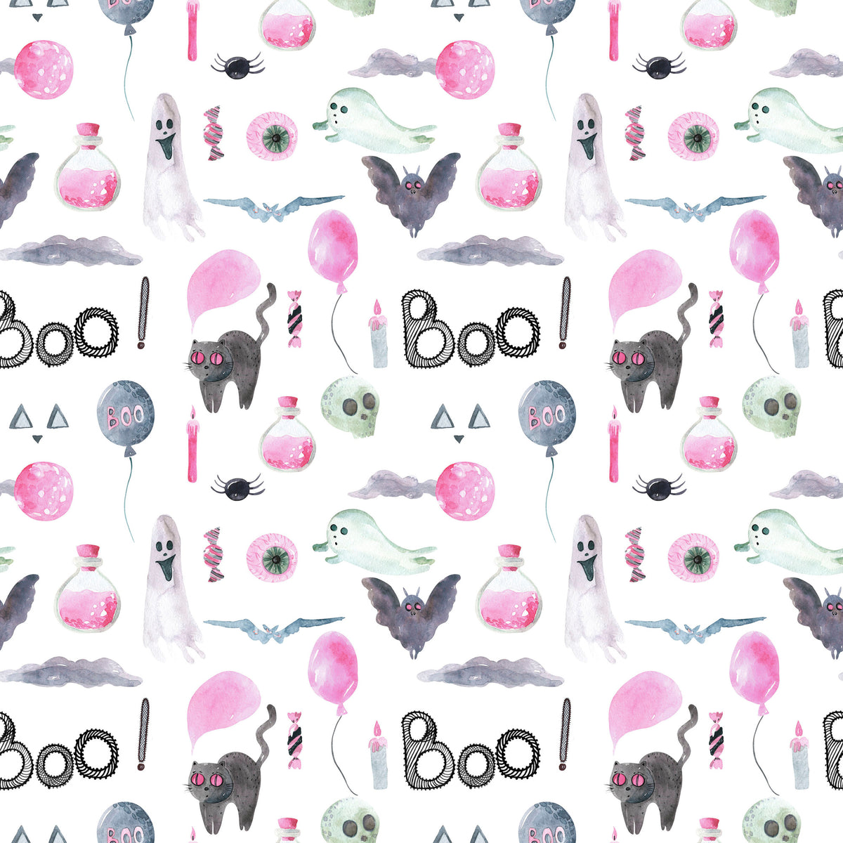 Witch And Broomstick Magic Pattern 2 Quilting Cotton Fabric