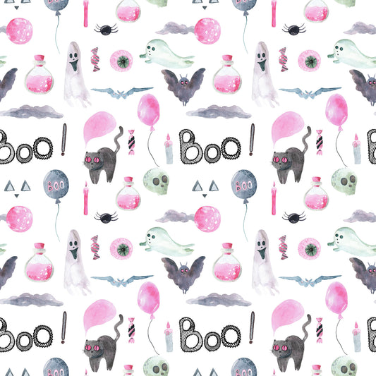 Witch And Broomstick Magic Pattern 2 Quilting Cotton Fabric
