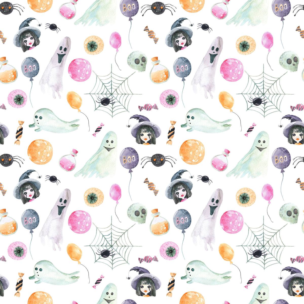 Witch And Broomstick Magic Pattern 20 Quilting Cotton Fabric
