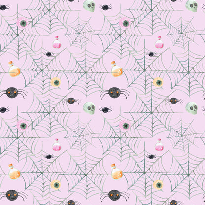Witch And Broomstick Magic Pattern 22 Quilting Cotton Fabric