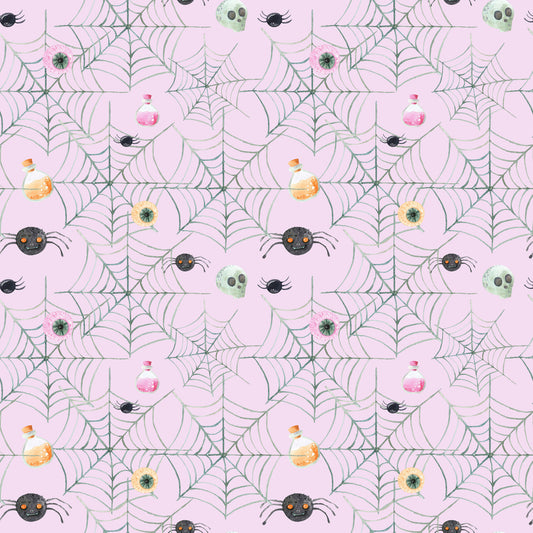 Witch And Broomstick Magic Pattern 22 Quilting Cotton Fabric