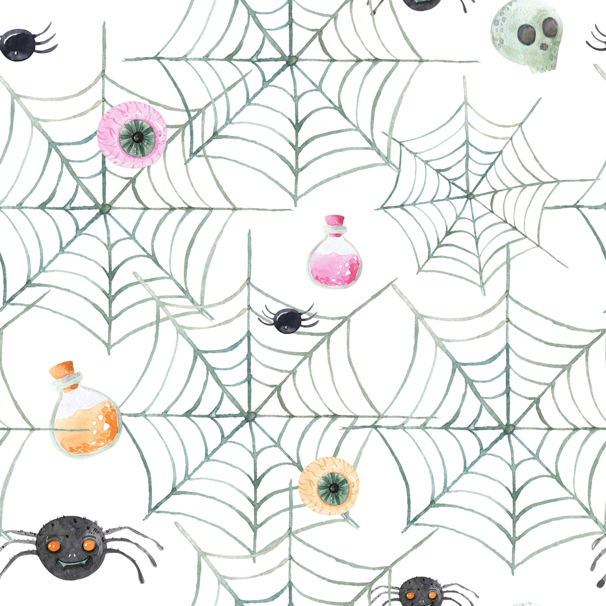 Witch And Broomstick Magic Pattern 23 Quilting Cotton Fabric
