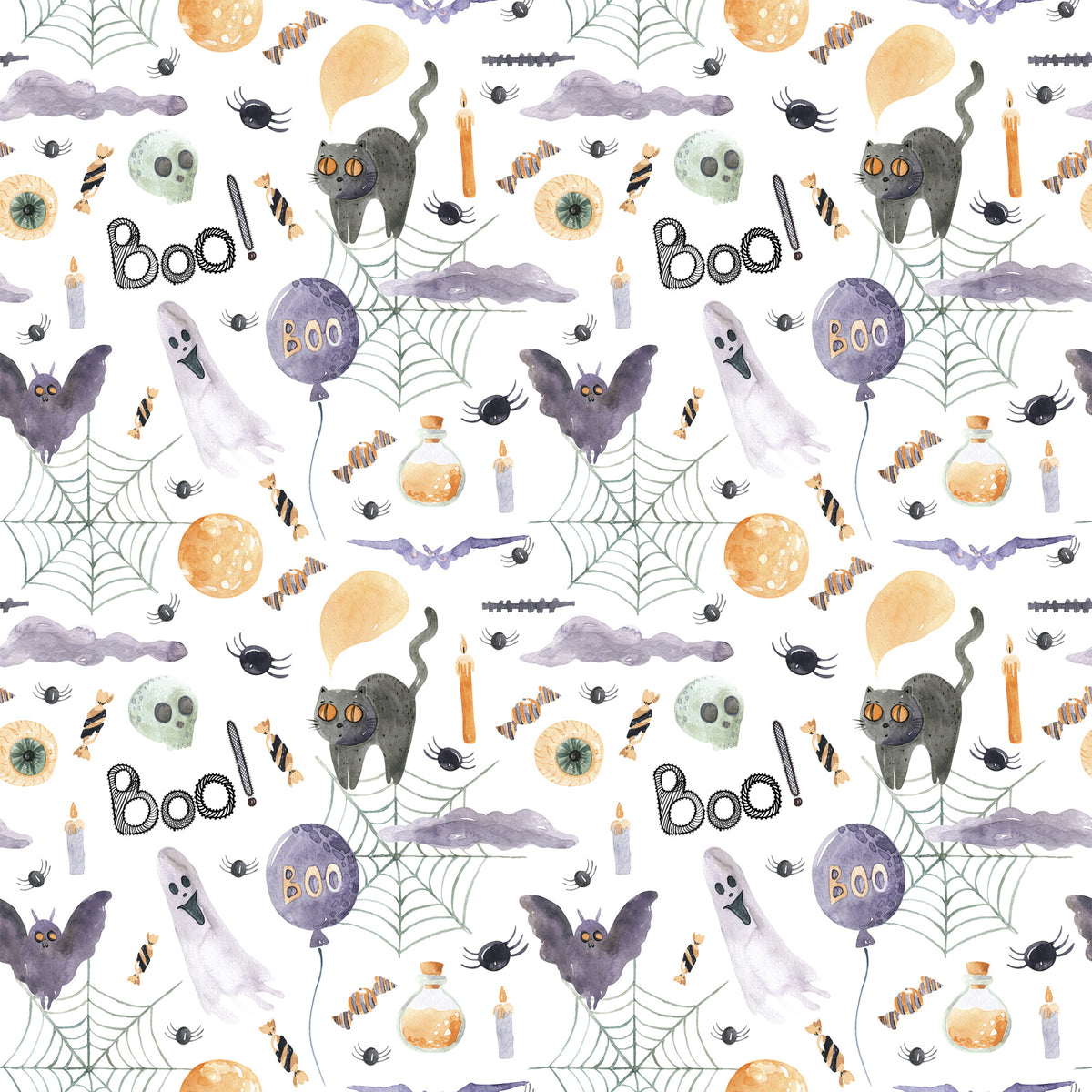 Witch And Broomstick Magic Pattern 3 Quilting Cotton Fabric