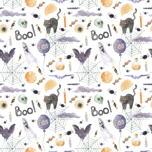 Witch And Broomstick Magic Pattern 3 Quilting Cotton Fabric