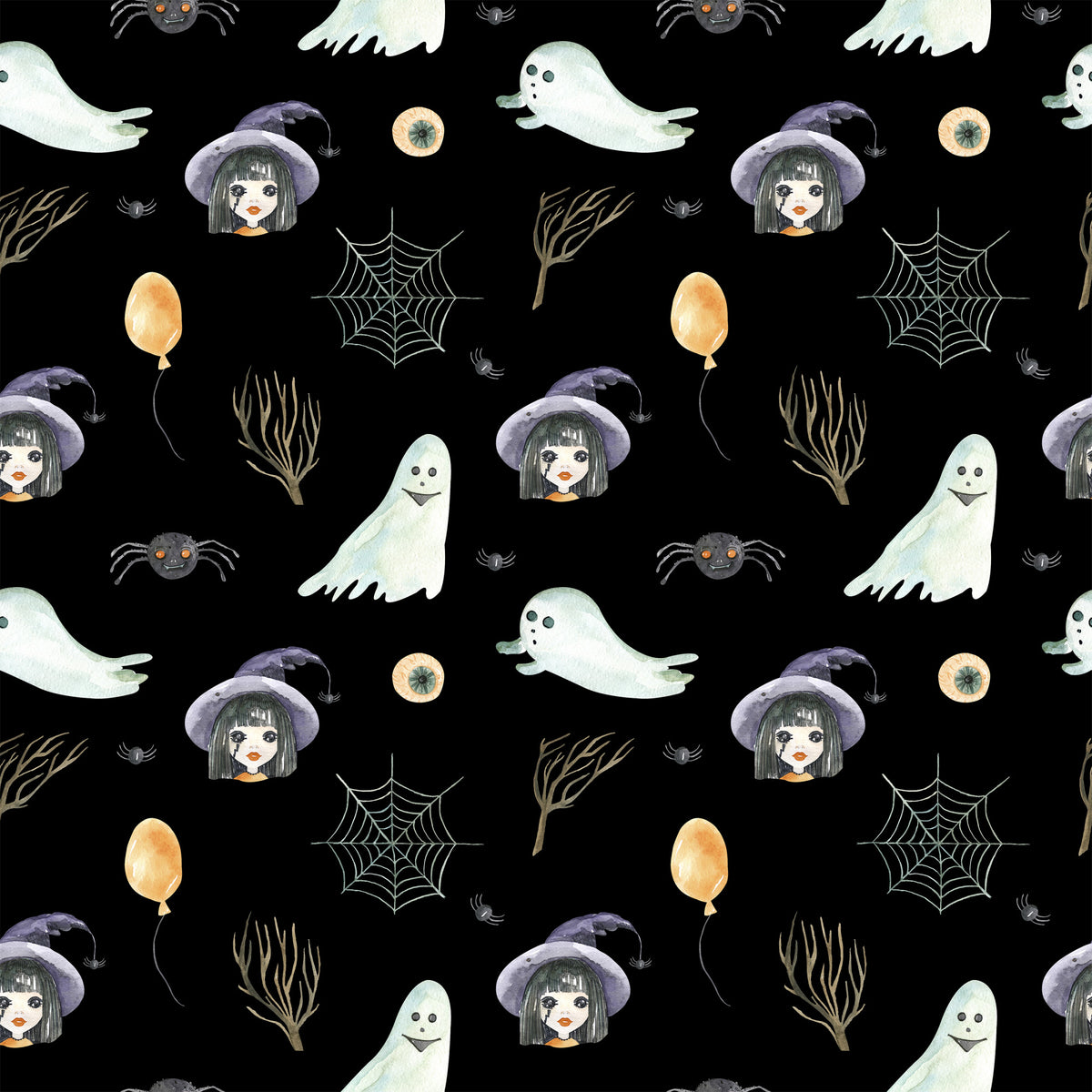 Witch And Broomstick Magic Pattern 7 Quilting Cotton Fabric