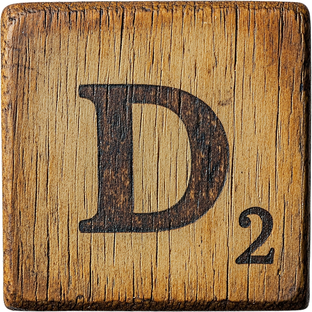 Wood Letter D Blocks Fabric Panel