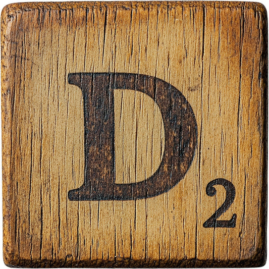 Wood Letter D Blocks Fabric Panel