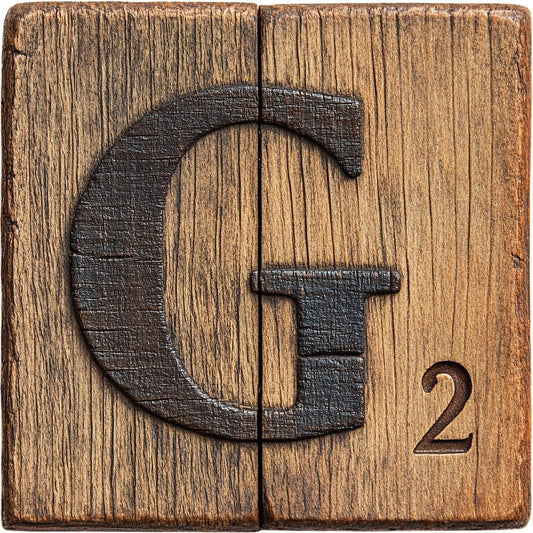 Wood Letter G Blocks Fabric Panel