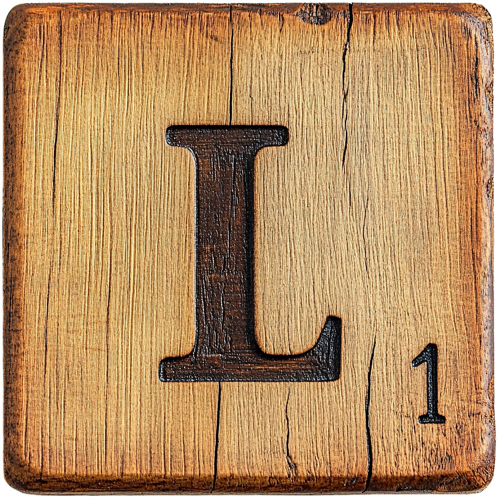 Wood Letter L Blocks Fabric Panel