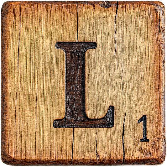 Wood Letter L Blocks Fabric Panel