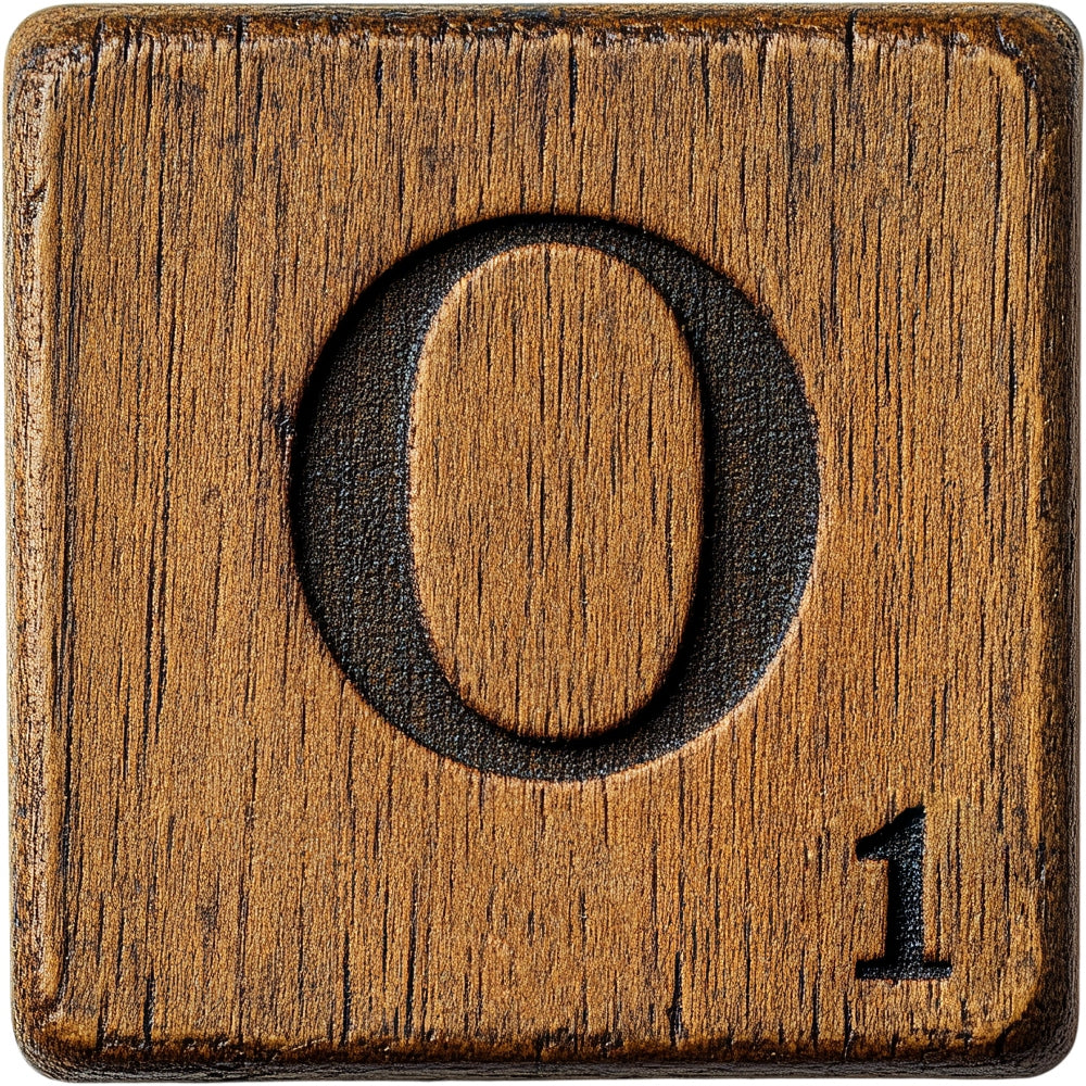 Wood Letter O Blocks Fabric Panel