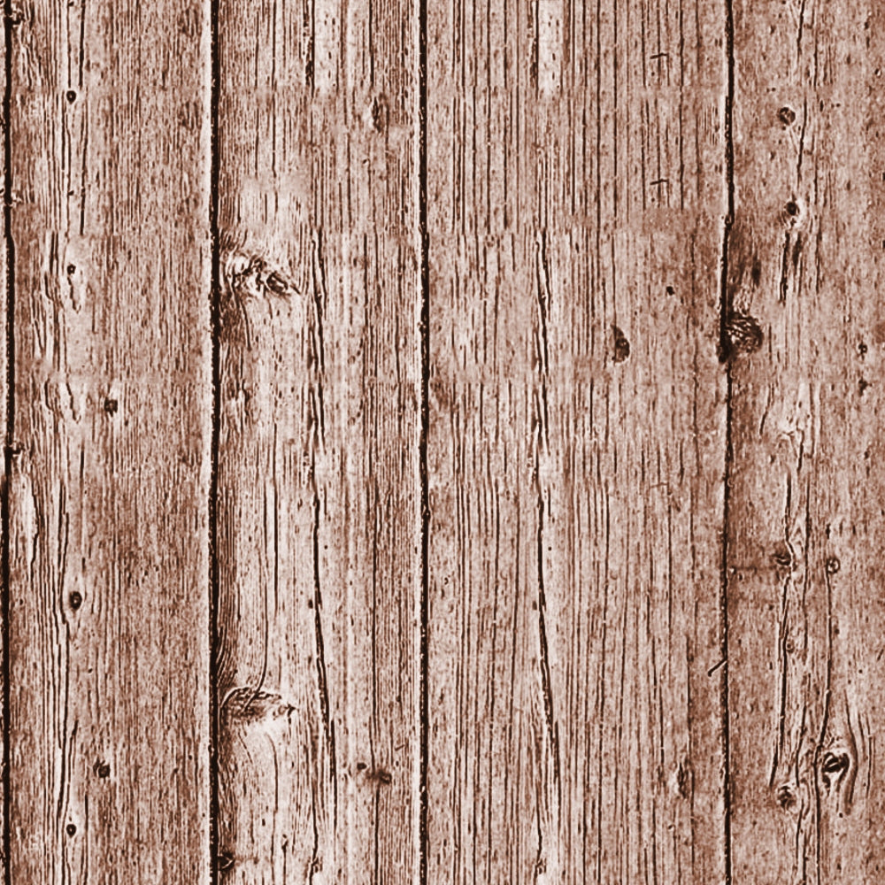 Wooden planks with a rough texture and visible grain pattern, arranged vertically. The wood has a brown, weathered appearance with knots and natural imperfections.