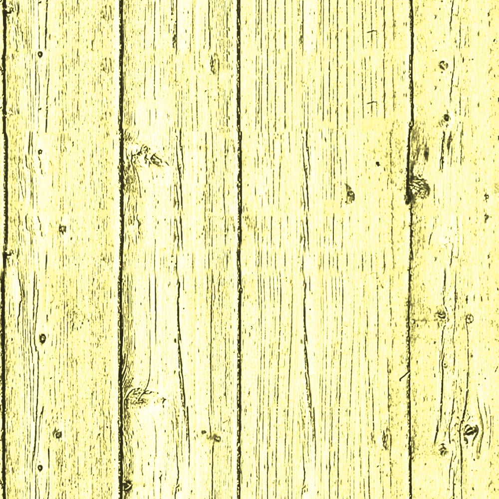 Yellow-tinted wooden planks with visible grain patterns and knots, arranged vertically.