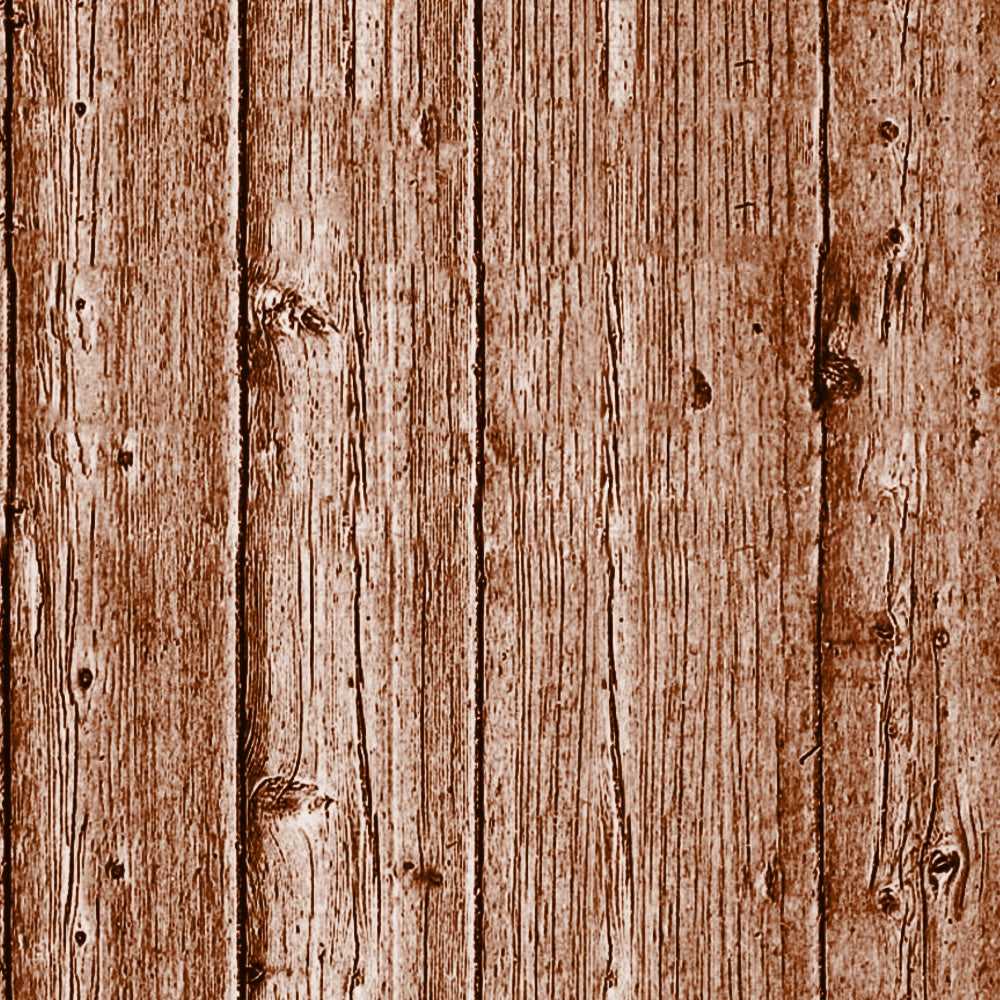 Brown wooden planks with vertical alignment, showing natural grain and knots. The texture is rustic and weathered.