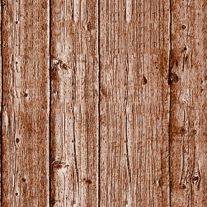 Brown wooden planks with vertical alignment, showing natural grain and knots. The texture is rustic and weathered.