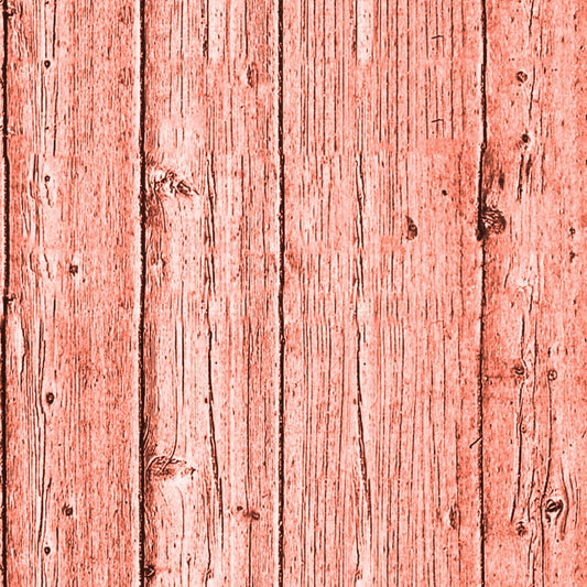 Vertical wooden planks with a red tint, featuring natural grain patterns and knots. The wood has a textured appearance.