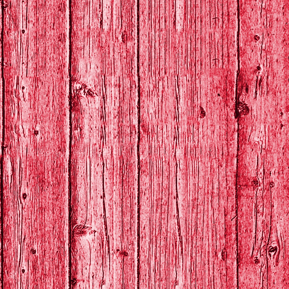 Red-painted wooden planks with visible wood grain and knots.