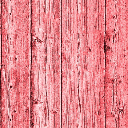 Red-stained wooden planks with visible grain and knots arranged vertically.