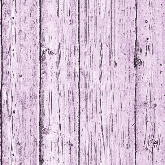 A wooden plank surface with a faded purple tint, showing vertical lines and noticeable grain patterns.