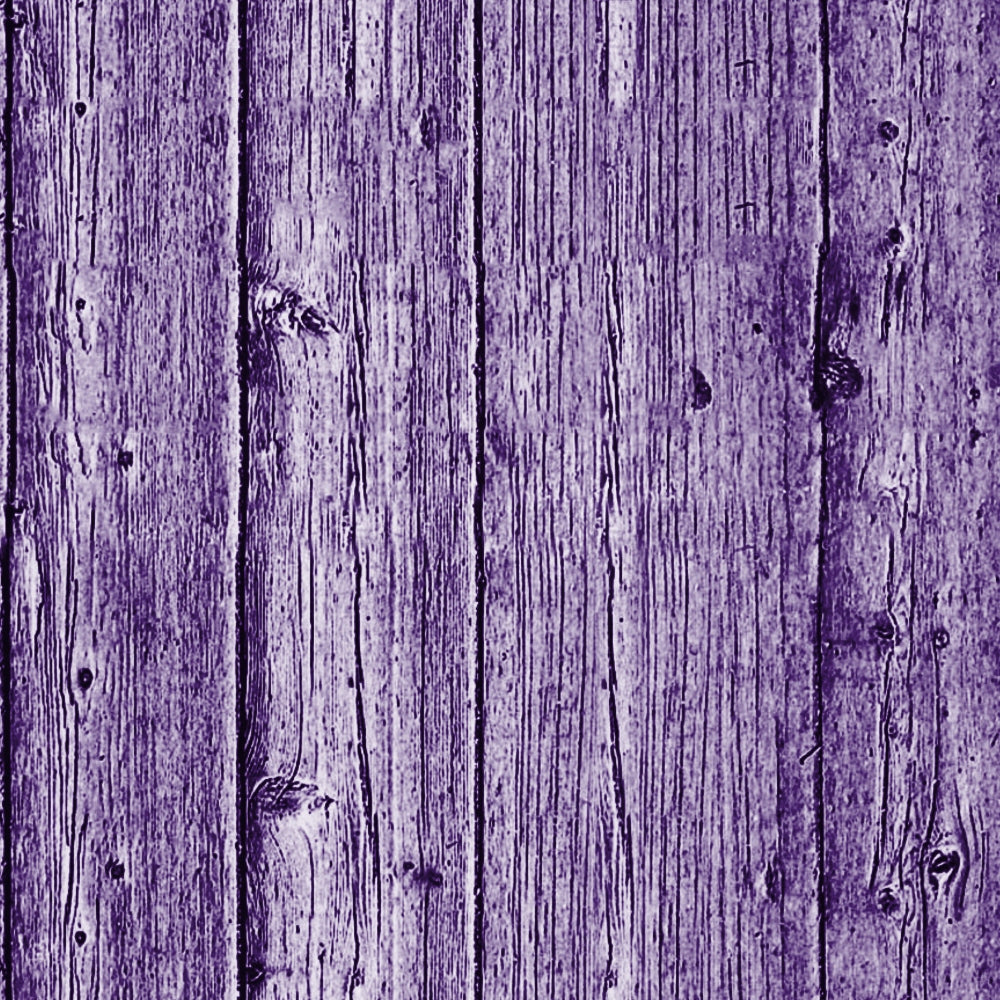 Vertical planks of weathered wood with a textured purple finish.