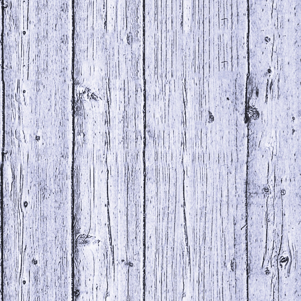 Close-up of a weathered, white-painted wooden fence with vertical planks showing knots and grain patterns.