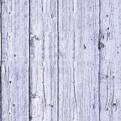 Close-up of a weathered, white-painted wooden fence with vertical planks showing knots and grain patterns.