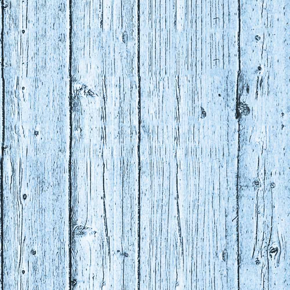 Light blue wooden planks with visible grain and knots, arranged vertically, creating a textured background.