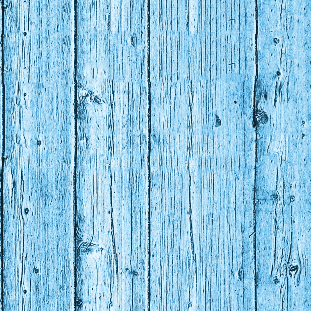 Blue wooden planks with visible grain and knots, arranged vertically.