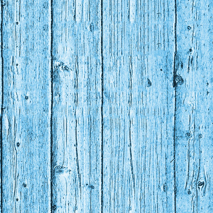 Blue wooden planks with visible grain and knots, arranged vertically.