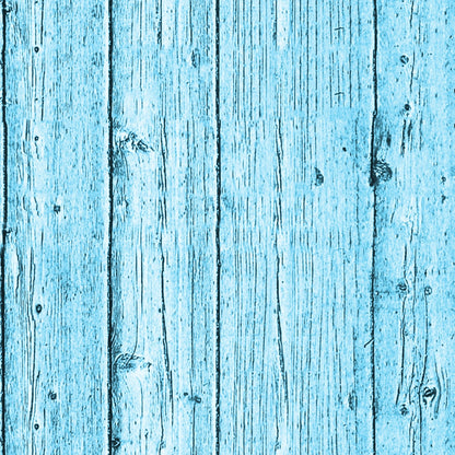 Blue wooden planks with visible grain and knots, arranged vertically.