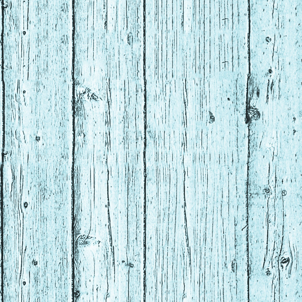 A turquoise wooden plank surface with visible grain and textures.