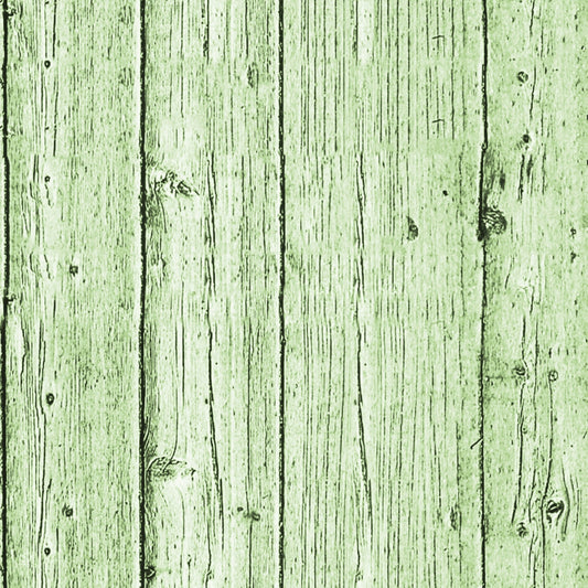 A green wooden plank surface with visible grain and knots.