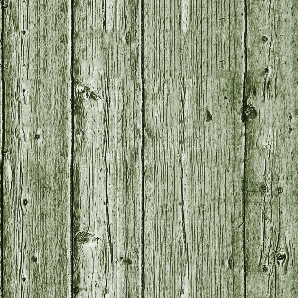 Weathered wooden planks with visible grain and knots, colored in shades of green.