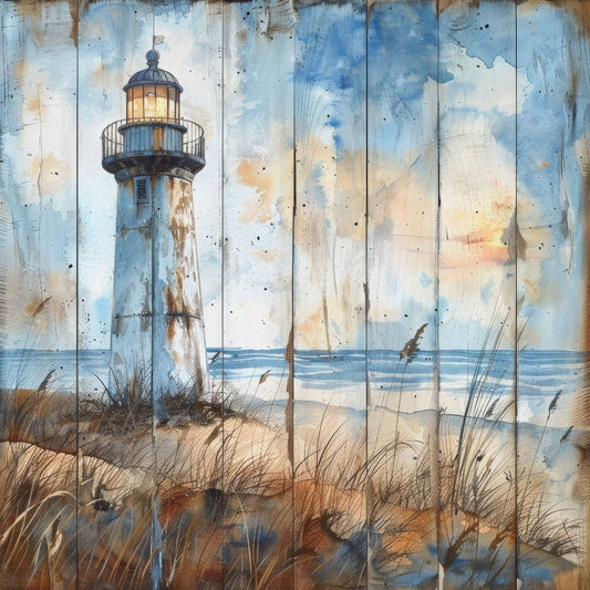 Wooden Lighthouses Fabric Panel 4