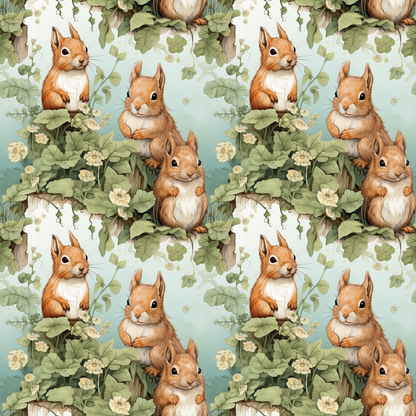 Woodland Animals Pattern 1 Quilting Cotton Fabric