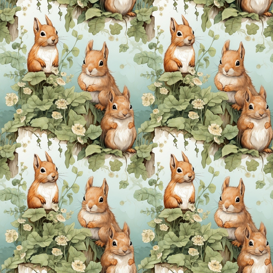 Woodland Animals Pattern 1 Quilting Cotton Fabric