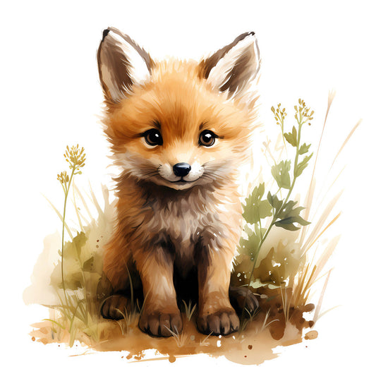 Woodland Baby Fox 2 Fabric Panel